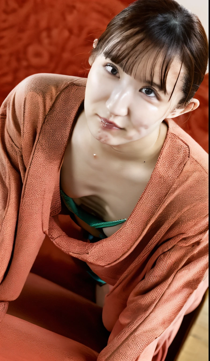 top quality、 is present、 is present skin、 Masterpiece、 short hair( red mesh)、 Cute Hairstyle 、housewife、 detailed facial skin pores 、 shopping、 taking the product off the shelf 、( Oversized sweater、 Valley、 big breasted with a cross eye)、( lean forward)、 show off 、 miniskirt(black)、 worried expression down to the root、40 years old、 Japanese woman、double、 mature woman、 big breasted with a cross eye、 Attractive Curves 、 very cute face like 、 underwear with my gun 、Red Bra、 thighs are thick、
