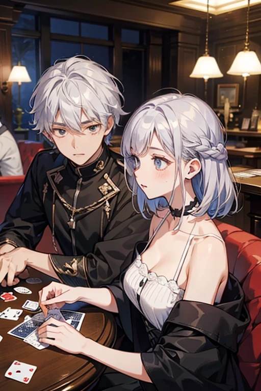 absurdes, ah high, ultradetailed, extremely detailed eyes, (official arts, Beautiful and aesthetically pleasing: 1.2),,(3boys), extremely detialed, (s fractal art: 1.3), colourful, The most detailed, Detail art, Ultra-detailed, 150mm analog lens, Complicated details, A hyper-realistic, Ultra-detailed, the night, (Realistic, photo-realistic:1.4), (((3boys))), up to the thigh, white colored hair, fentezi, Evil smile, (tmasterpiece, beste-Qualit, hight resolution: 1.4), Detailed, Complicated details, 4k, full length, ((3 characters)), Detailed background, angel, Dark clothing, ember, guy, menino, the night, it is frightful, Horror, darkly