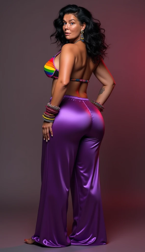 RAW, Best quality, high resolution, masterpiece: 1.3), HUGE ASS Woman with vaporwave + synthwave, neon orange, (CherokeeDass × CrimsonFox × Selenis Leyva × Blac Chyna) with lots of bio-translucent violet & and puffy sleeves & lilac inflatable parts, Focus:2, Womancore, Attire: Bubblecore vaporwave synthwave + Bubble Couture, Angle: Side view, Teal mohawk hairstyle (short, rococo style), Epic, Circumference of lower extremities far exceeds 20
