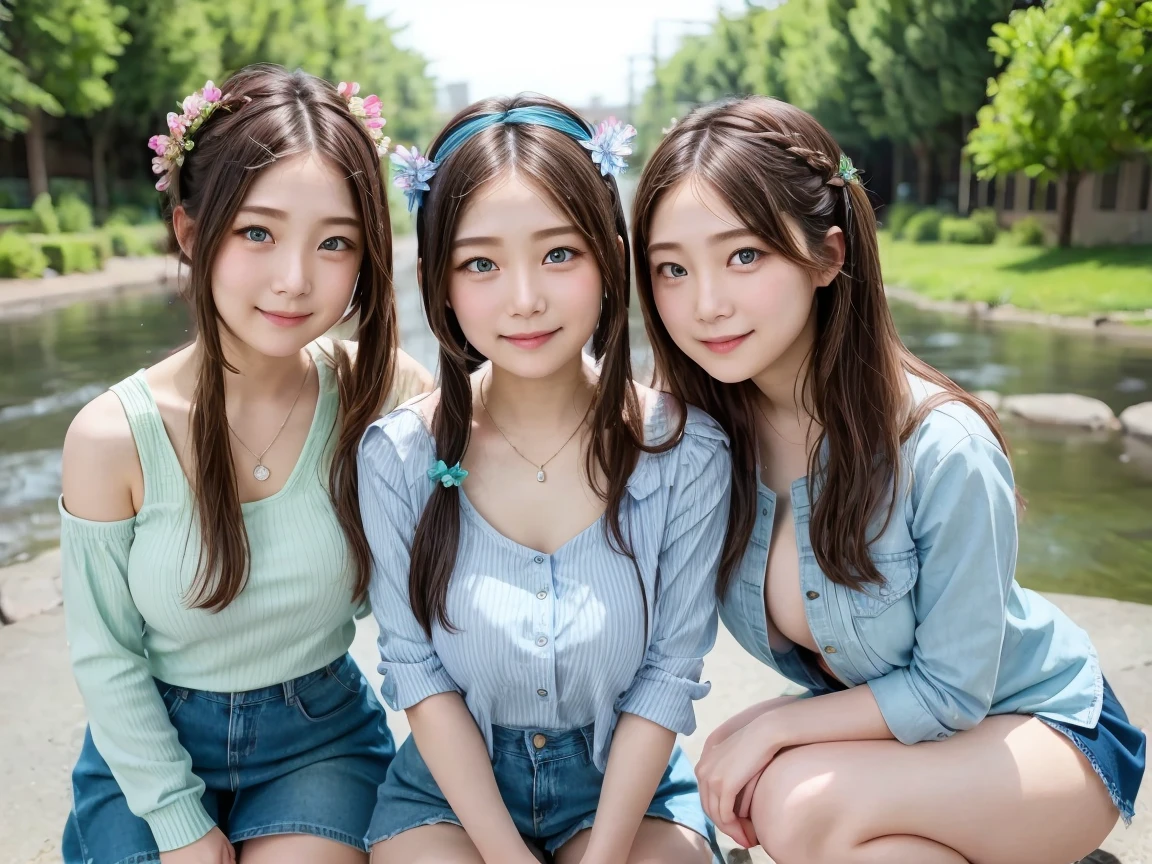 friends smiling away from the camera