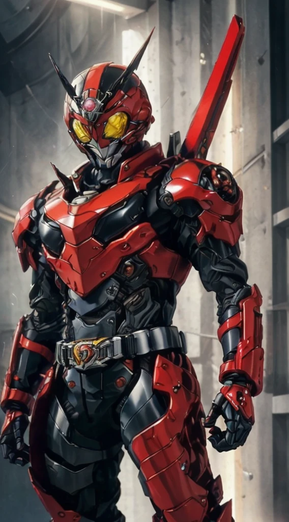 (masterpiece:1.5, best quality:1.5, extremely delicate:1.5, superhero pose:1.5), a man wearing a full-face helmet, a fantasy-style biotech armored combat suit, green eyes, (a composite layered chest armor), fully enclosed shoulder guards, matching arm and leg guards, belt of Neon circuit, (the color scheme is primarily black with green and red accents), the design balances heavy with agility, a high-tech bio-mecha armor, (Armor Concept Inspired by Demon, stand on the top of a skyscraper in a futuristic sci-fi city), this character embodies a finely crafted fantasy-surreal style armored hero in anime style, exquisite and mature manga art style, (element, plasma, energy, the armor glows), ((male:1.5)), metallic, high definition, highres, ultra-detailed, ultra-fine painting, professional, perfect body proportions, golden ratio, anatomically correct, symmetrical face, extremely detailed eyes and face, high quality eyes, creativity, RAW photo, UHD, 32k, Natural light, cinematic lighting, masterpiece-anatomy-perfect