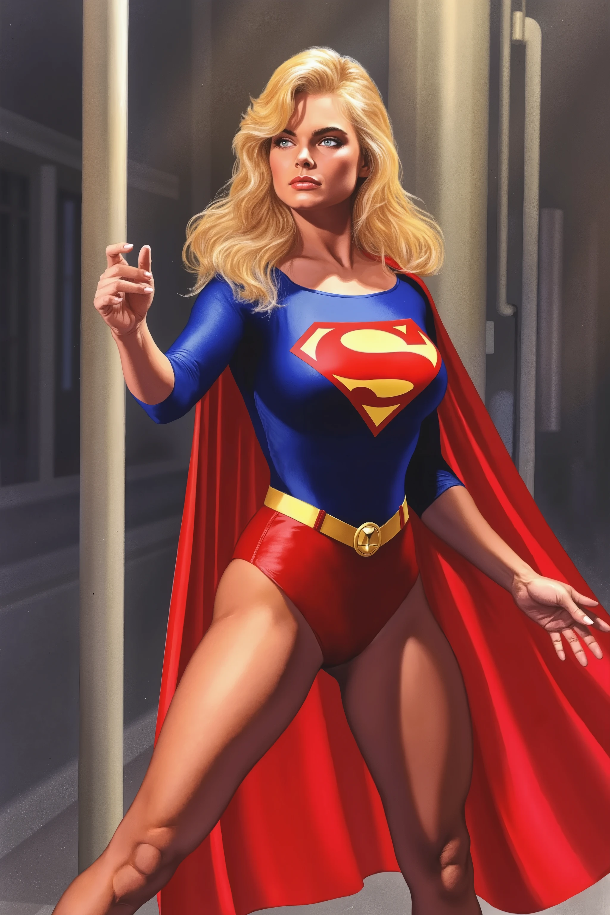(masterpiece, best quality:1.2), 1girl, solo,
Erika Eleniak, AlexRossstyle, full body shot, dressed as Supergirl, dynamic sexy pose, Perfect hand, from a distance