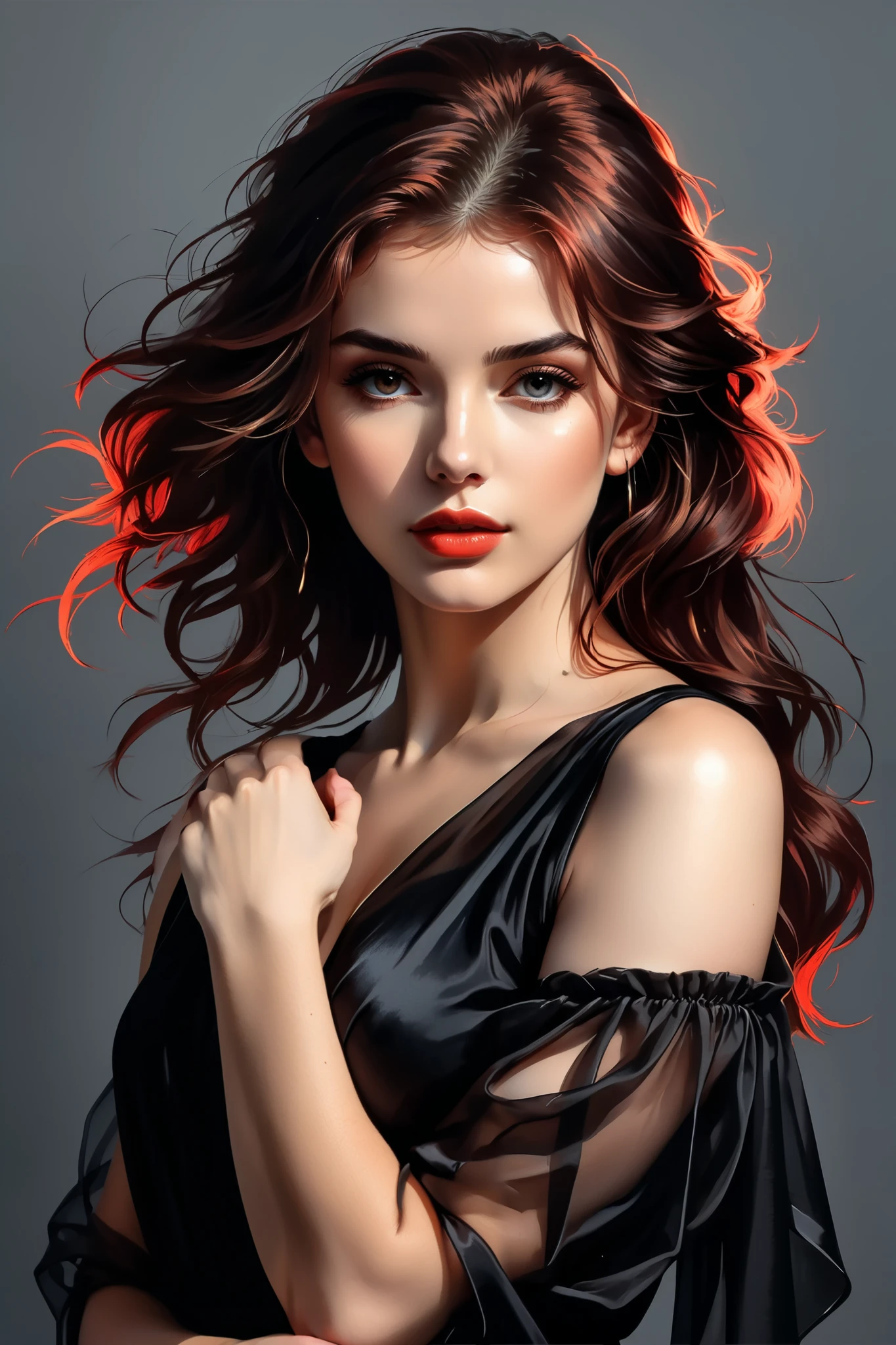Sunset Horizon, digital brush strokes , stylish studio shading on top ,
andскусство теней, digital Illustration, comic style .
Cortret , poster, Cortret , full height, andскусство теней, red outline on a dark black background , red contour silhouette , loose hair, silhouette of a beautiful young woman , Perfect physique , slender graceful shapes , charming modesty , perfection in a tight black silk very transparent dress , 8k resolution, side view, shadows, mysterious ,
andскусство Джованни Больдини, Bastien Lecouf-Degarme, Carne Griffiths, and. Abramson, Raphael, Caravaggio, Cobie Whitmore, Titian, Leonardo da Vinci , Studio Ghibli Genshin Impact