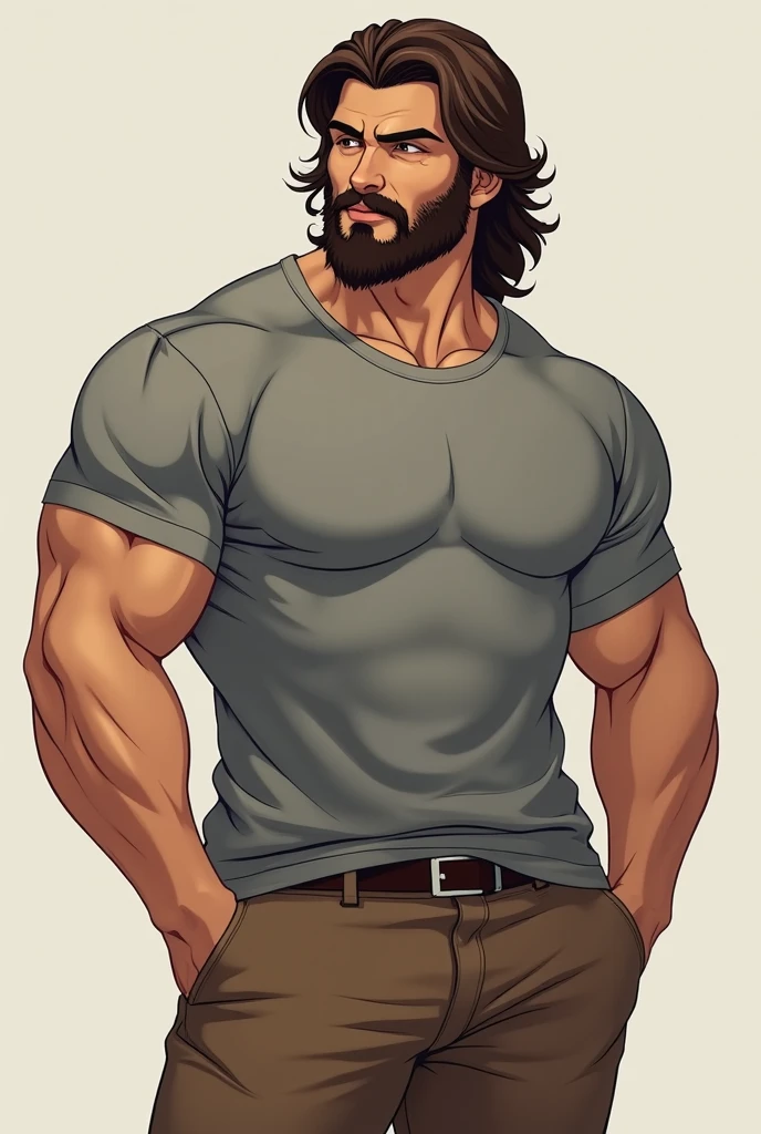 (masterpiece, 4K, ultra detailed), McCree, medium length hair, masculine, simple coloring, smooth shading, outside, wild west, realistic, muscular, eight-pack, shirtless, black boxers, underwear