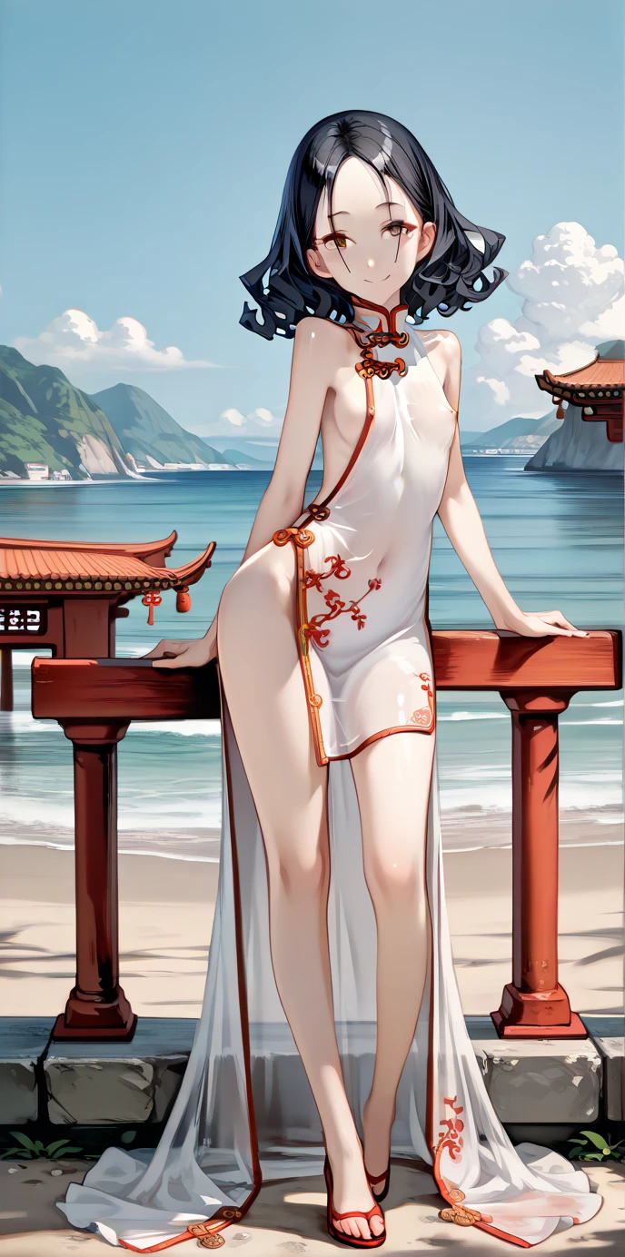 Bright colors,Magic background,loong background,water background,the sky background,1girll,Witch Hat has dragon horns on it,A bodysuit made of stockings,Jumpsuits,Intimate dress,Tightly wrapped,sexy bra,Pantyhose wrap around the hips,sexy,on cheongsam,Dress conservatively,Wrap your whole body in clothing,Not exposed,Dragon tail,mistic,abstact,lady,Smiling,inquisitive,ultimate pretty legs,sexy pose