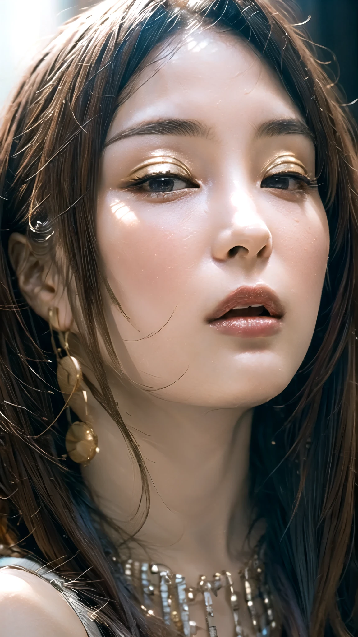  Masterpiece， top quality， top quality， Official Art，（  Beauty and Aesthetics ：1.2），（ Masterpiece：1.3）， （8k， Realistically，  RAW Photo ，  top quality： 1.4），  beautiful face， （ Realistic Face），  Ultra High Resolution， (( super realistic photo :1.2)),((Natural ))，  is very detailed，  golden ratio， （Lively：1.3），（Saturation：1.3）， Unreal Engine， ( high detail: 1.9)，（woman：1.4），（ big breasted with a cross eye），a mature woman，Halo above head，Wings with wings ，Luxurious Armor，  destroyed the city in the background  ， medium portrait，Drama，（ magic ），（middle ages：1.8），（Shining Sword：1.5）