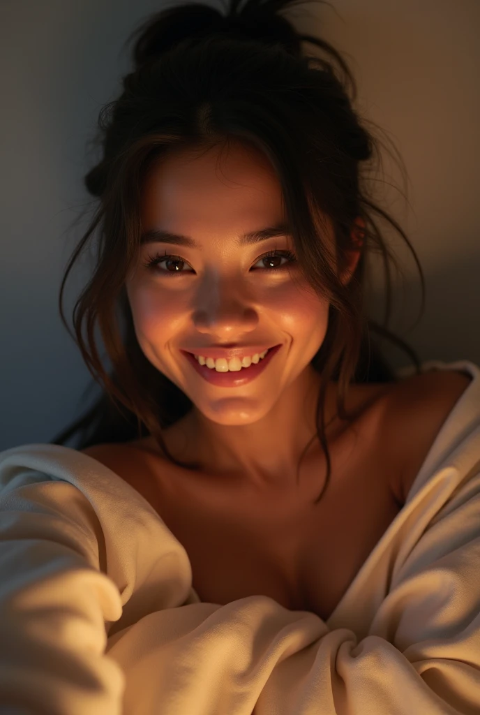 A beautiful woman doing playing games