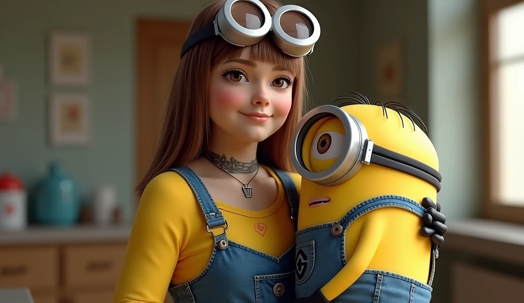 Minion kissing another minion
