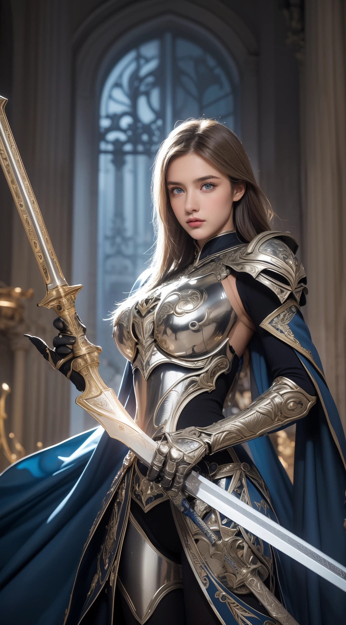 Arafed woman in armor holding a sword and a sword - SeaArt AI