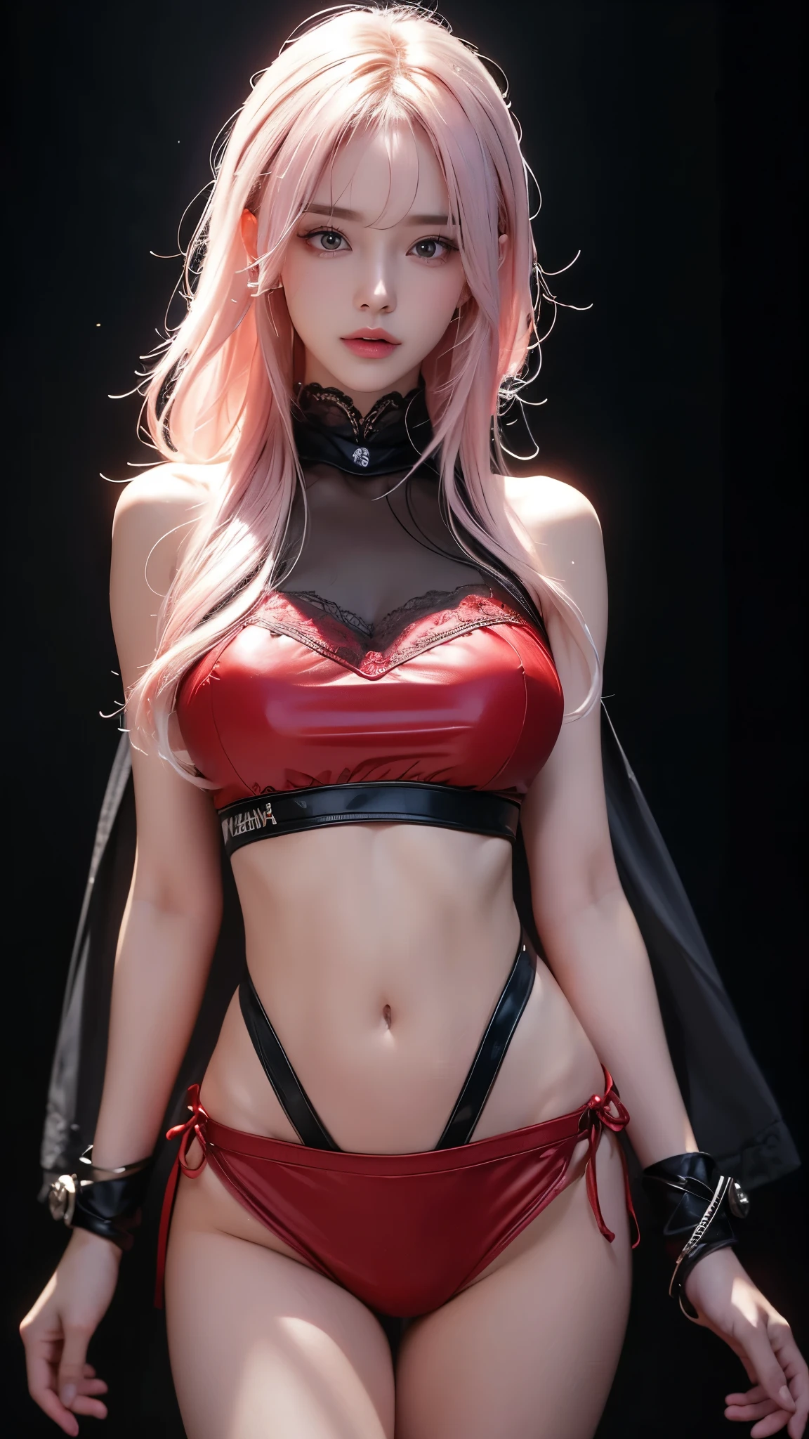 (((full figure))), 25 year old woman, sexy pose, erotic, voluptuous, goddess, smooth skin, huge pendant breasts: 1.9, necklace, (((long pink hair))) , (pink bangs:1 ,2), (twin tail:1,2), highly detailed eyes, ((blue eyes, sparkling eyes, eyebrows behind hair, long eyelashes:1,3, deep-set, detailed, sleepy eyes)), light makeup, smile light, summer, night, outside, low light, (sexy lingerie (black, red): 1.3, fluid: 1.4), (fishnet stockings), (high heels), walking, whole body, side angle, photorealistic, bokeh, masterpiece, UHD