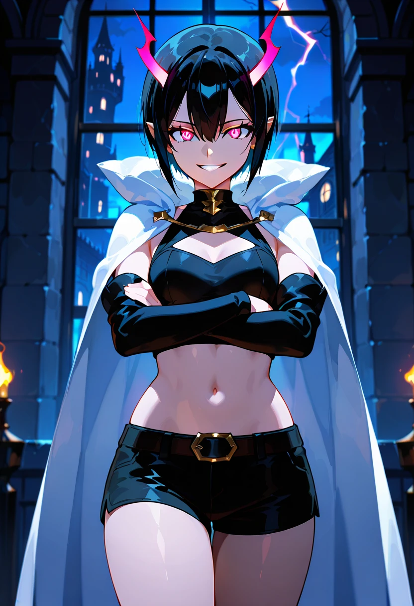 ((upper body ,a woman, cute smile kneeling)), beautiful eyes, beautiful girl, high detail skin, high detail eyes, high detail hair, highres, ultra detailed, sharpen picture, Highly detailed, masterpiece, best quality, photorealistic, <lora:TiaCloverBWLoRA:1> a woman, long hair, collar, corset, gloves, cut out pants, stockings