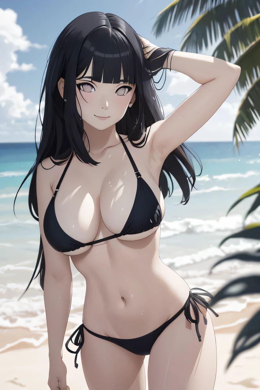 masterpiece、Anime Art、highest quality, masterpiece, (Realistic:1.2), 1 girl, (high resolution、whole body、-yeld beiful girl、165㎝、Long black hair、Shining black eyes、Dark eyes、Thick eyebrows、端正でbeautiful、cute、Wet bikini、Small bikini in pink、No makeup、Bright smile、はじけるようなBright smile, looks fun、Beautiful teeth、Sit on the beach with one knee raised、[(Transparent Background:1.5)::5], (((masterpiece))), (((highest quality))),(((Very detailed))), One girl, Mystical eyes, Super detailed, Very detailedな顔, beautiful, The finer details, Super detailed, highest quality, 8k, Talked about at the art station, Excellent anatomy, beautiful lighting,、color々Pause、Wet Hair、Your body is wet、sweating、詳細なAnime Artワーク, Beautiful and attractive anime women 、 Lily flower,(highest quality,masterpiece:1.2),High resolution,alone, Natural light,Beautifully detailed skies,