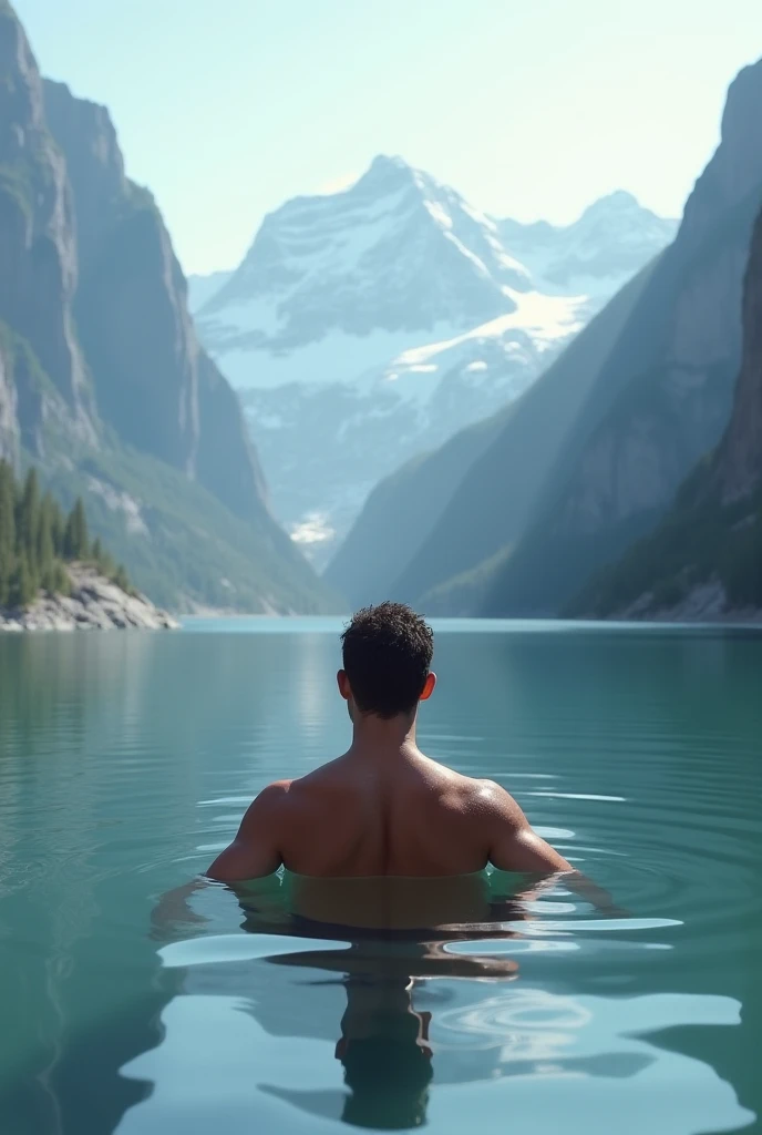 ((Top Quality)), ((Masterpiece)), (Details), 1 man, doing yoga on SUP, lake in background