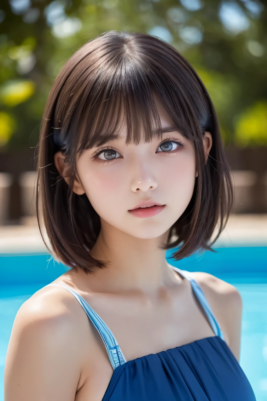 1 girl、highest quality、Realistic、alone、Written boundary depth、Natural soft light、Daytime、charm、Beautiful Face、Cleanliness、Pure Face、White skin、cute、short hair、prohibit、Beach、Light of the sun、Nedium Breast Body Esbian、((セーターを着たBeautiful Faceの黄金比 対称性のあるBeautiful Face))、Long neck、Listen carefully、prohibitのあるきれいな短いボブヘア、Laugh with your mouth closed、Perfect hands指、Perfect hands、Perfect body、Perfect Face、Shine a light into your eyes、Perfect Anatomy:1.4、とてもcuteスーパーモデル:1.4、{Huge|big|Hugeな|Mega} chest:2, chestの谷間:2、transparent、transparent性、Grossoiseture、Shine、Cool feeling、Beautiful gradation blue sky:2、(((Absurd beauty:1.6)))