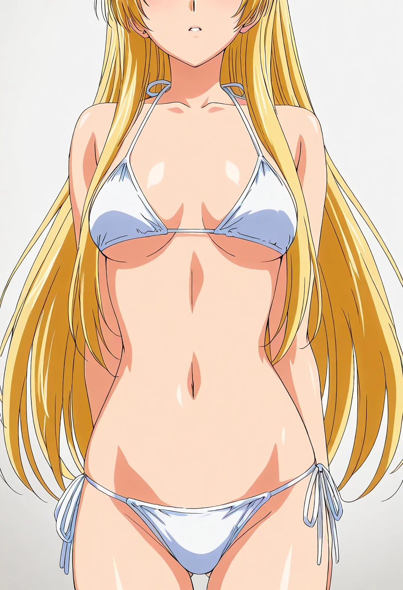 Simple White Background, closed mouth smile locking at viewer lipstick red lips huge breasts bikini
jewelry, necklace,
blue eyes, Blonde hair,bangs,Long_hair,
1 girl, 20yo,Young female,Beautiful Finger,Beautiful long legs,Beautiful body,
Beautiful Nose,Beautiful character design, perfect eyes, perfect face,expressive eyes,perfect balance,
looking at viewer,(Focus on her face),closed mouth, (innocent_big_eyes:1.0),(Light_Smile:0.3),
official art,extremely detailed CG unity 8k wallpaper, perfect lighting,Colorful, Bright_Front_face_Lighting,White skin,
(masterpiece:1.0),(best_quality:1.0), ultra high res,4K,ultra-detailed,
photography, 8K, HDR, highres, absurdres:1.2, Kodak portra 400, film grain, blurry background, bokeh:1.2, lens flare, (vibrant_color:1.2),professional photograph,
(Beautiful,large_Breasts:1.4), (beautiful_face:1.5),(narrow_waist),