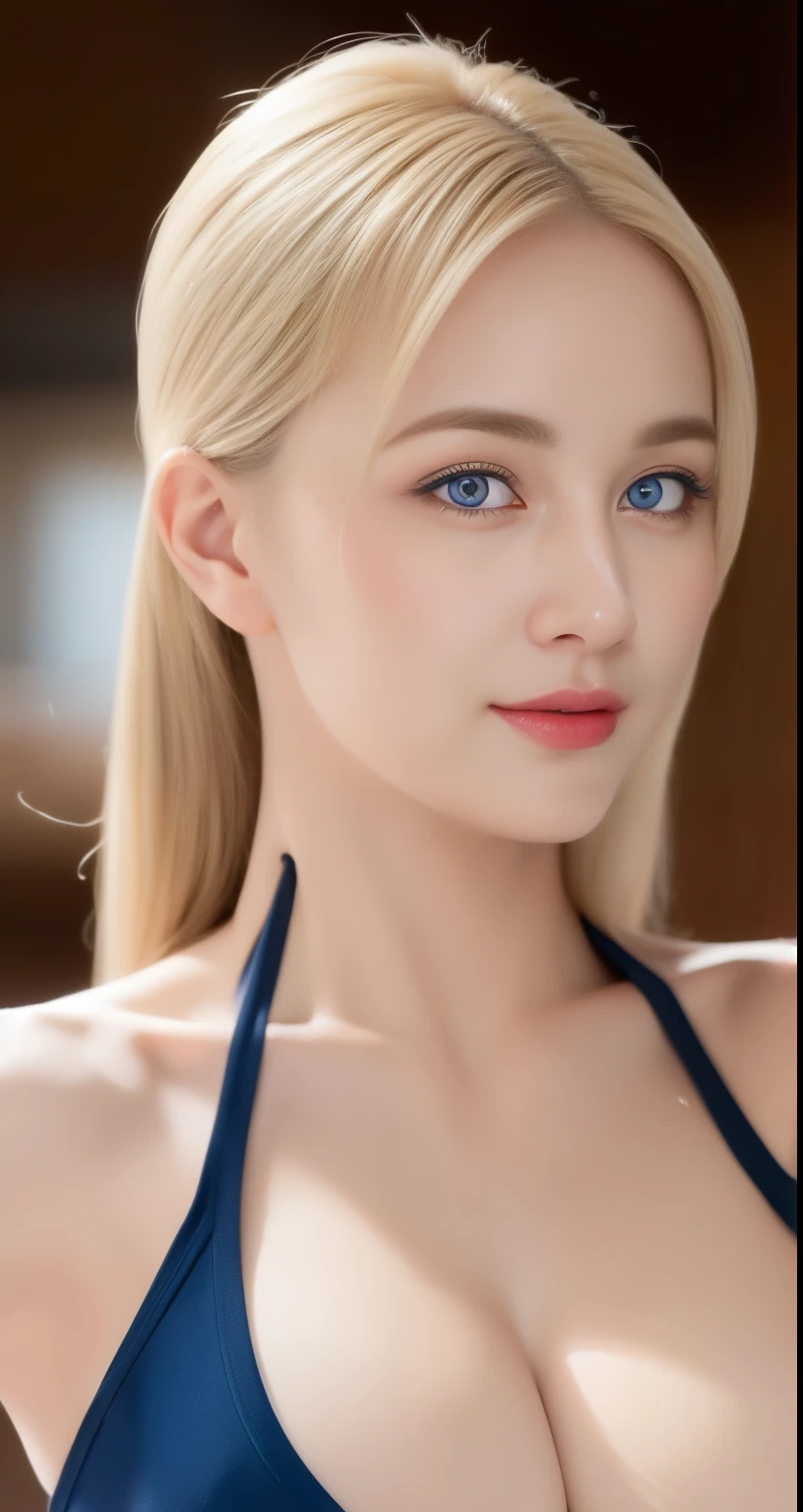 portrait, Practical, blue eyes, Blonde hair, Large Breasts, 4K resolution, High quality CG, Beautiful CG, Soft Light,