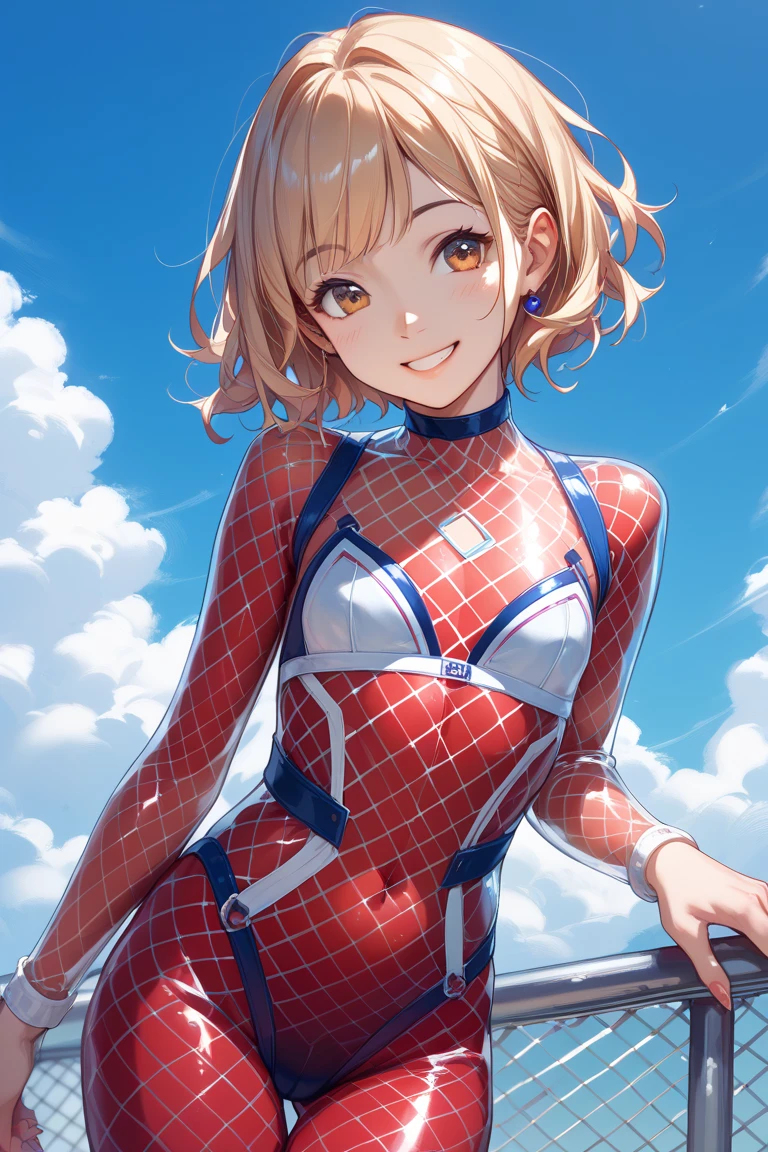 (8k),(masterpiece),(Japanese),(8-year-old girl),((innocent look)),((Childish)),From the front,smile,cute,Innocent,Kind eyes,Flat chest,Hairless vagina, Cameltoe, The Flash Costume,short,Hair blowing in the wind,Blond Hair,Strong wind,night,dark, Neon light cyberpunk city