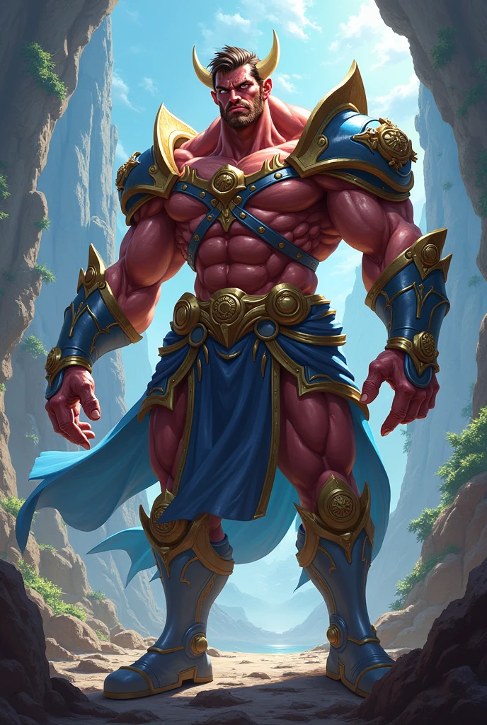 powerful, anthropomorphic, aquatic, shark-like alien humanoid, large imposing physique, muscular build, stern menacing expression, smooth bone-like skin, red gemstone embedded at the top, narrow glowing eyes, white pale skin, shoulders adorned with a thick, fur-like material, on right shoulder large ornate armour piece resembling a horned beast's skull, chest is marked with red, tribal-like symbols, necklace made of green stones or gems