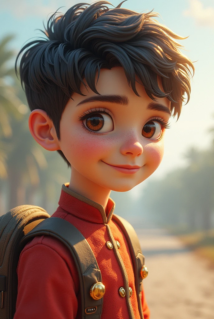 An indian boy wearing a medal from school - realistic