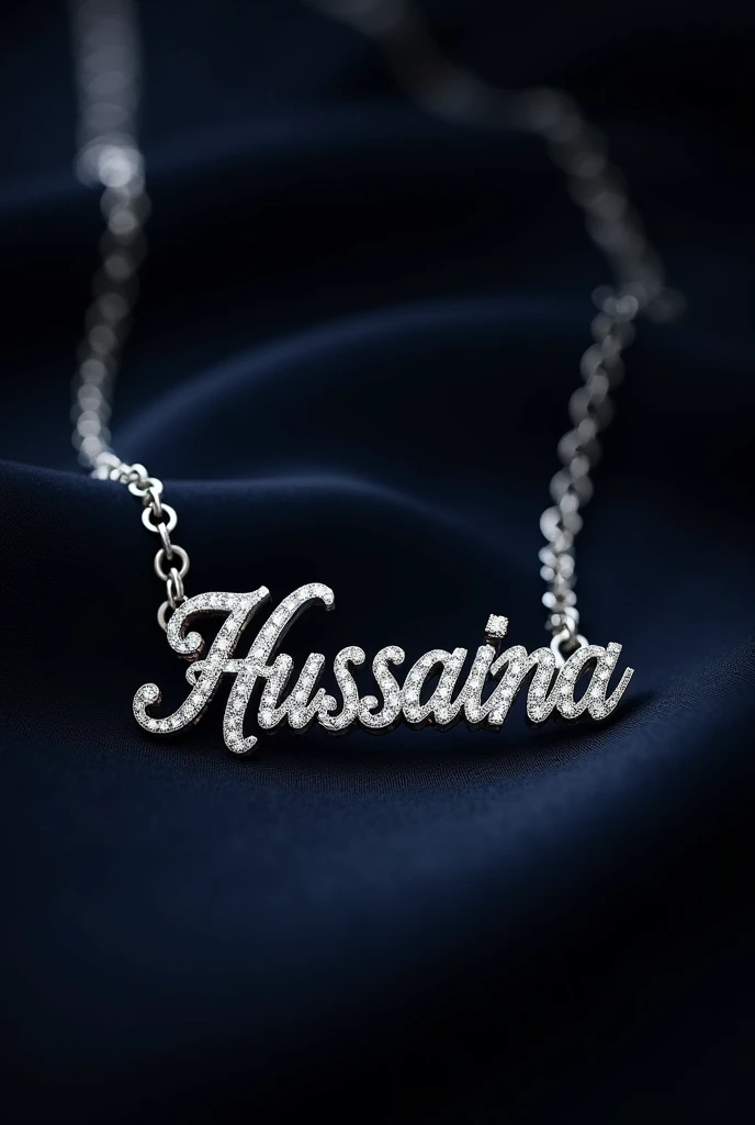 Chaîne en argent sertie de diamants avec pour médailles le texte « Osaka » écrit en police satan tout en diamants