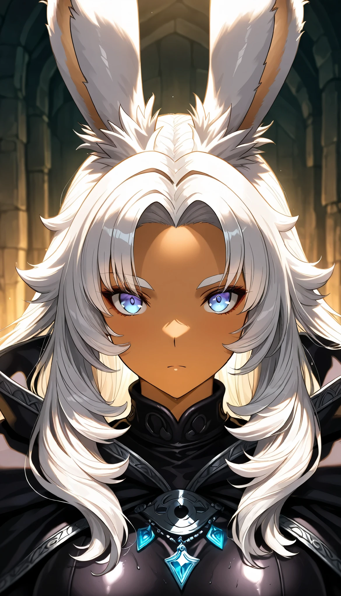 1 Viera girl, the wizard, gradation shirt that Furakana has , extremely detailed, staring at viewers ( Masterpiece, top quality:1.2)