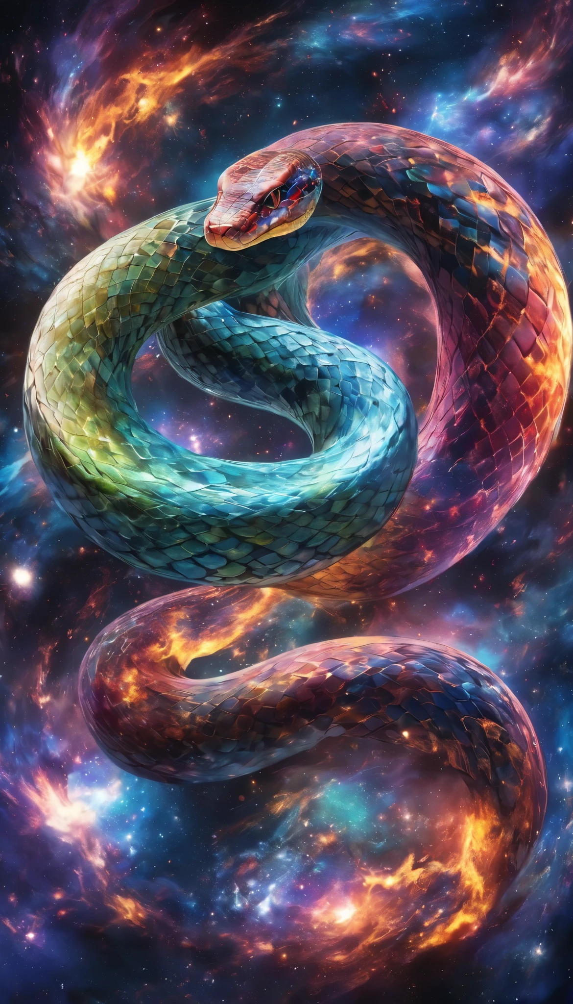 Aesthetic Galaxies  ,   The Universe Gathers 、 Reminiscent of a Beautiful Snake  ,   Create an image of a snake without substance   ,    Create an image of a snake without substance  ,   BREAK Art depicting galaxy regeneration with a revival theme {x} BREAK Please make the image of an unreal snake even stronger,  Storytelling for the Year of the Snake   , Wind Spirit 
