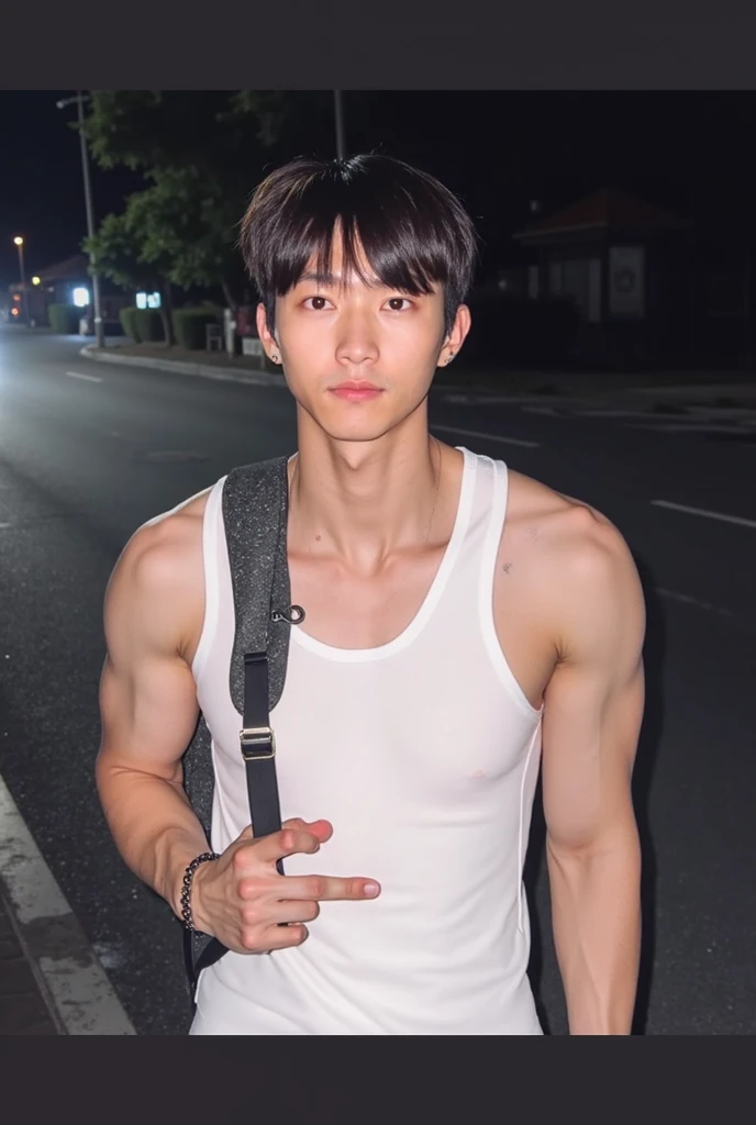 1 cool Japanese man,20yo,solo, beautiful (bad boy), 8k, short hair, shirtless, perky nipples, showing the body, wearing eyeglasses, wearing necklace, wearing white socks, wearing white boxer shorts, sitting, looking at the camera, ear piercing,