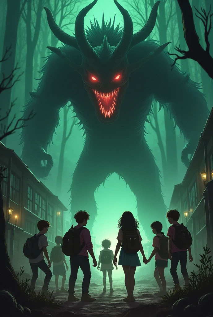Dipper and Mabel being chased by a monster