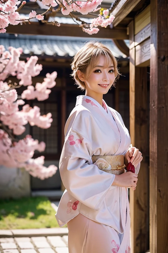 February - Love and Romance
In the February calendar scene, LaGermania poses amidst a blooming cherry blossom garden in Kyoto, Japan. She wears a silk kimono in shades of blush pink and cherry blossom white, its delicate floral patterns and silk sash tied in an intricate bow embodying traditional Japanese craftsmanship. LaGermania's blonde hair is adorned with cherry blossom hairpins, adding a touch of seasonal charm to her appearance. Her expression is happy and curious, with a subtle but seductive smile that hints at the fleeting beauty of the cherry blossoms. The background features ancient pagodas and moss-covered stone lanterns, with petals drifting in the gentle breeze. The kimono's smooth silk texture and the intricate embroidery reflect the elegance of Japanese culture against the backdrop of spring renewal. LaGermania's posture is graceful yet playful, one hand lightly holding a paper parasol while the other adjusts her kimono sleeve, its intricate folds catching the sunlight. The scene captures the essence of love and romance amidst the ephemeral beauty of Kyoto's cherry blossoms.