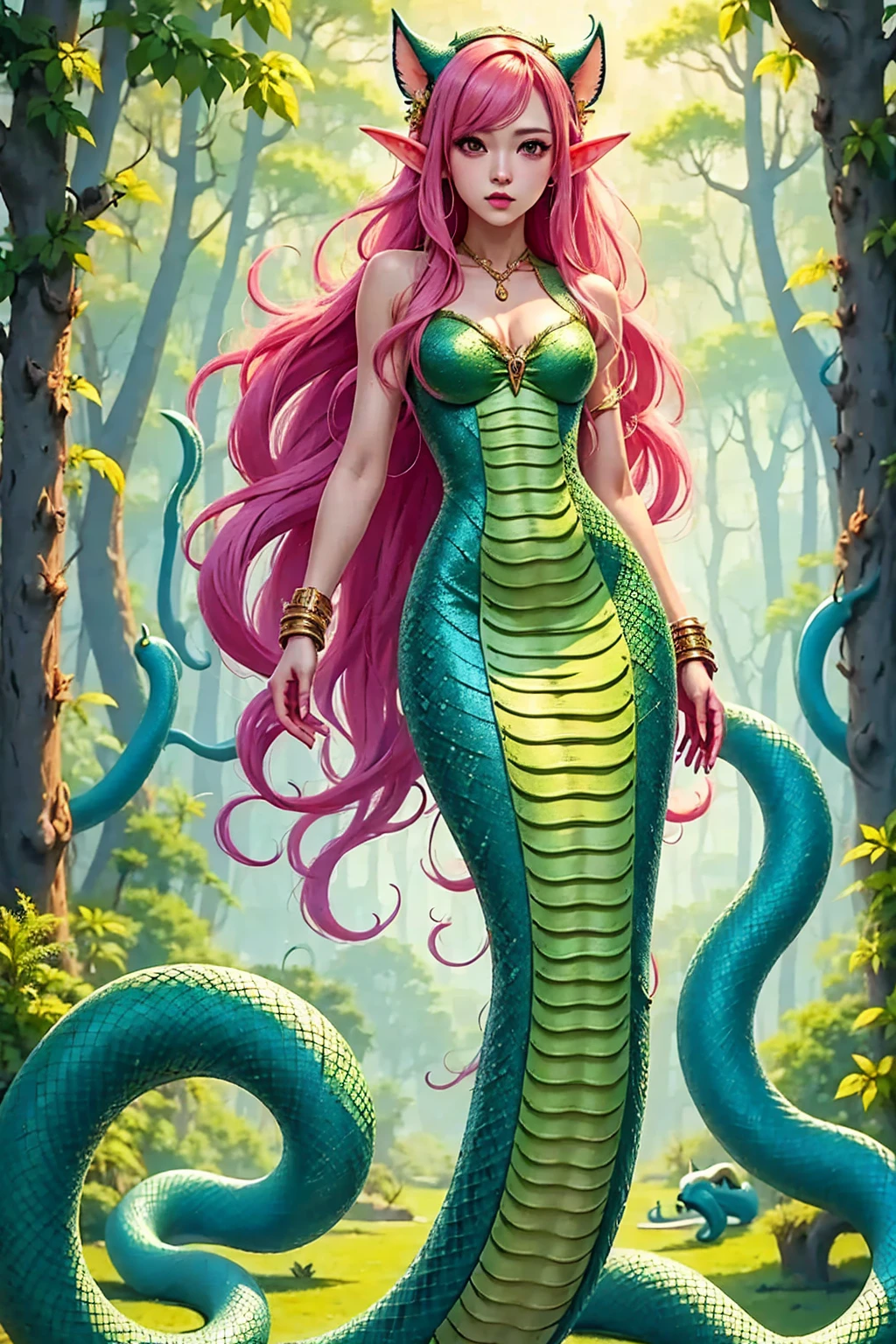 Short red-haired dragon girl