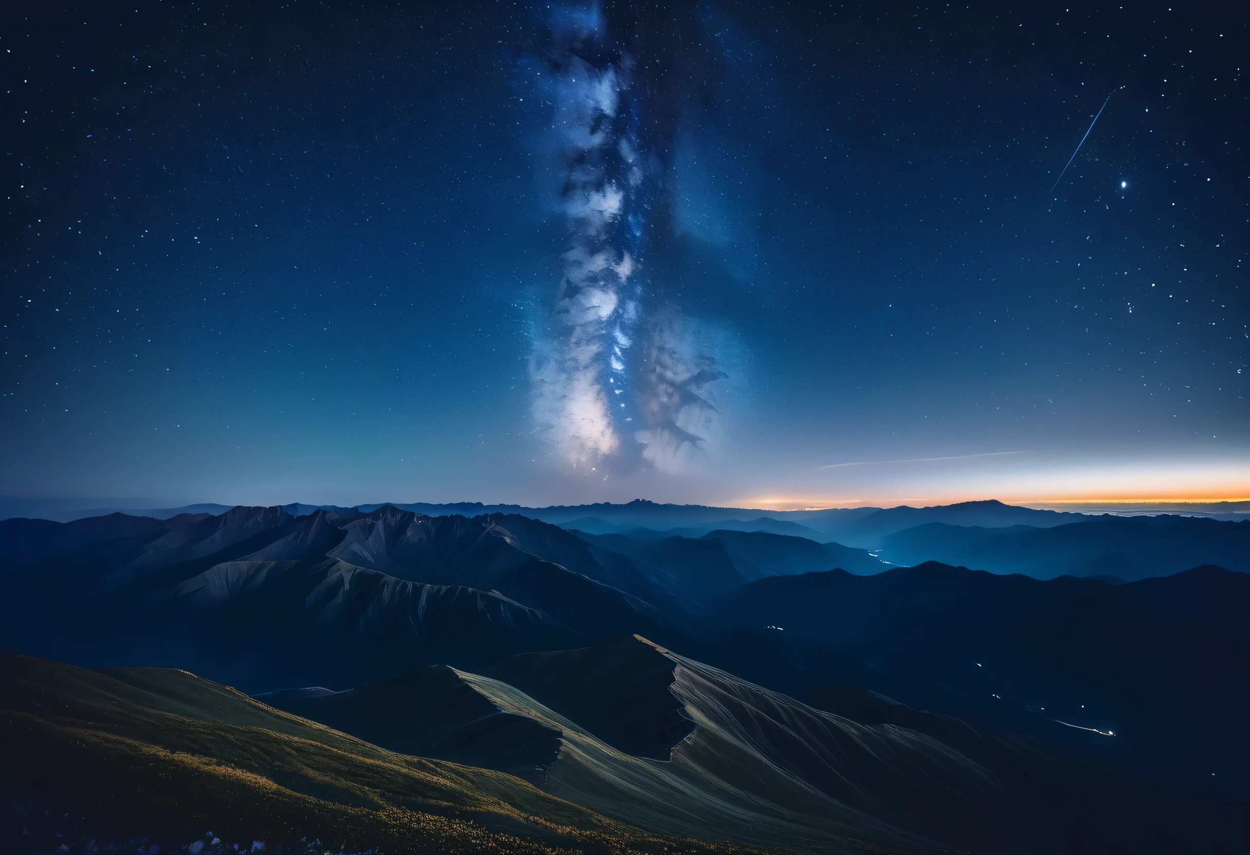 Starry Sky in the Mountains , , Unsplash Contest Winning Entries, Minimalism, Starry Sky 8K, night sky; 8k, Distant Mountains 々Scenery photos , , cinematic 4K wallpaper , , A night covered with stars , Night view of Kusayama , night view