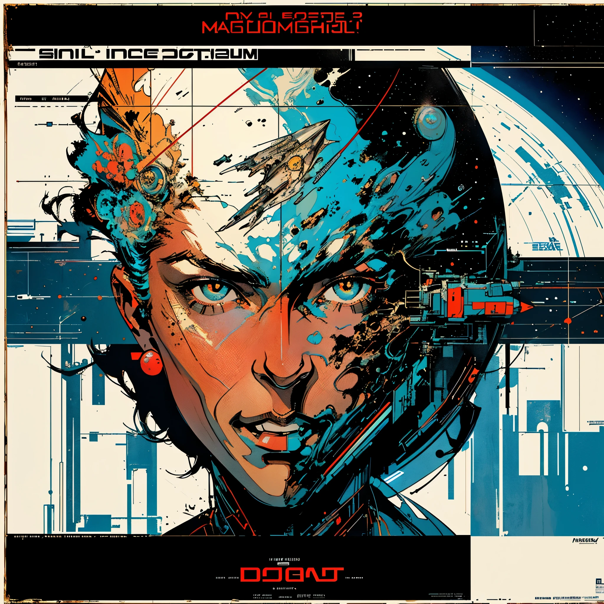 (((masterpiece,best quality))),32K Wallpaper,((( Highly Detailed Poster ))),retro vintage,sci-fi,(((space thriller cinematic movie poster))),(((Bauhaus))),(((mid-century modern))),((void)),