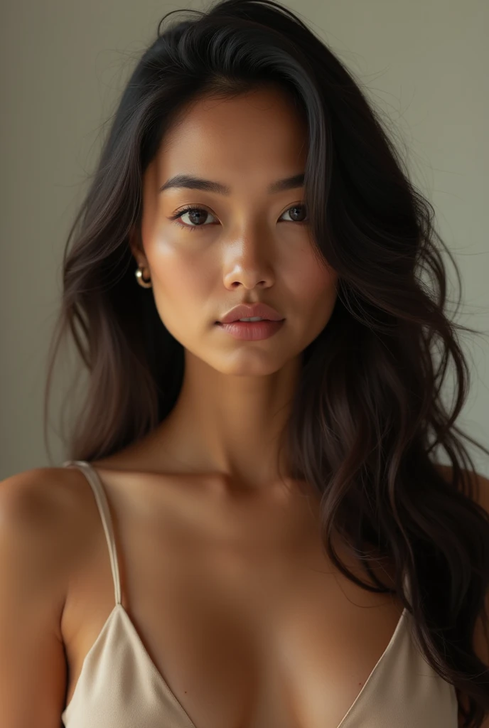 As a woman with huge tits asian with cum on her face