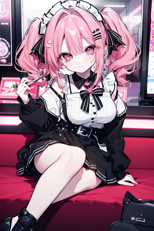 NSFW,7-year-old girl、dirndls、Wearing a collar、Very beautiful and Shining Eyes、Shining Eyes、1 girl、Large Breasts、Big Mouth、high school girl、Cat ear、Transparent pink short hair、