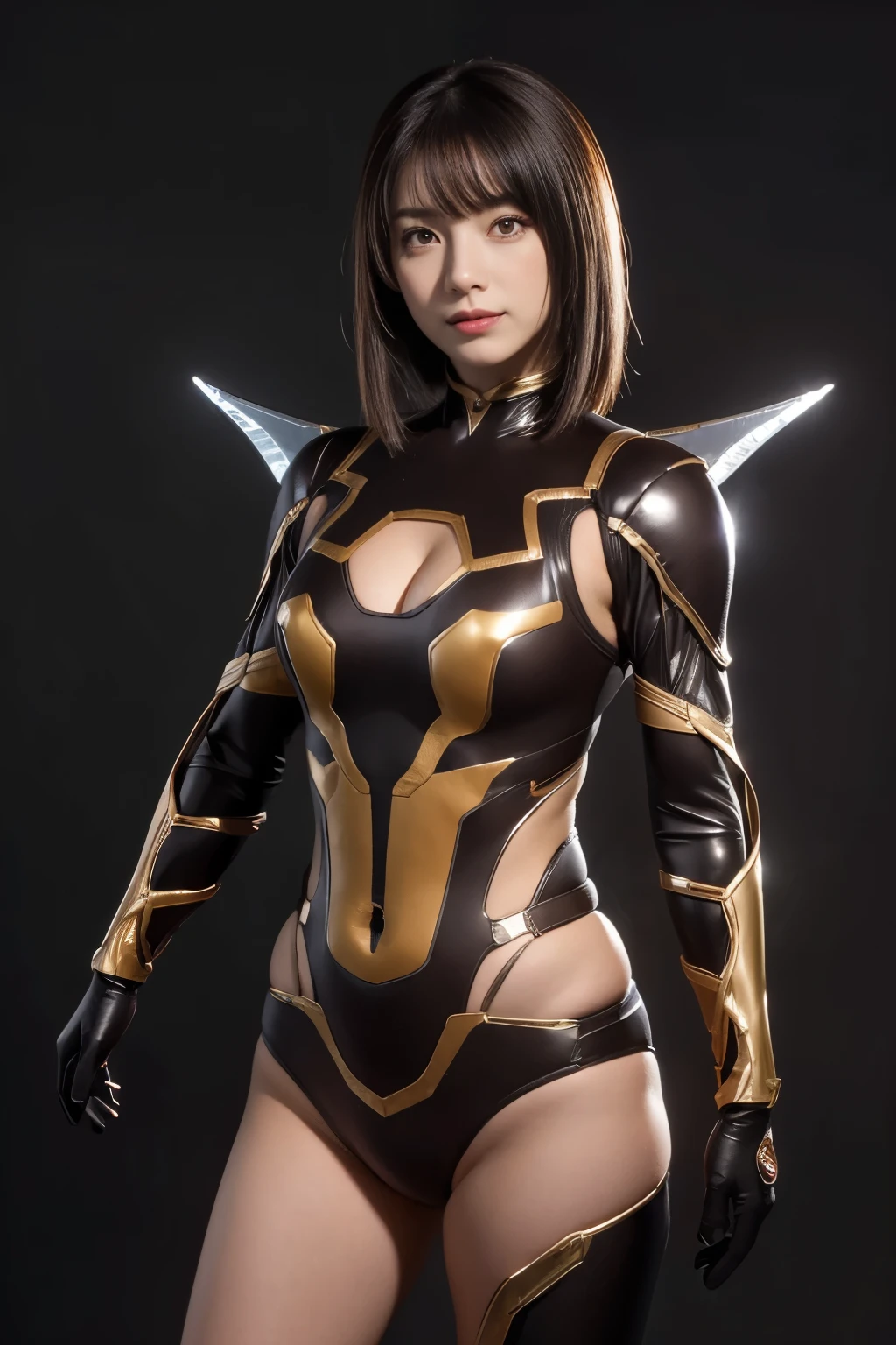 (High resolution,masterpiece,highest quality,Very detailed CG, anime, official art:1.4), realistic, photograph, amazing detail, all complicated, luster and luster,great many layers, 8k wallpaper, 3D, sketch, cute, figure,( alone:1.4), perfect female proportions,villain's daughter, (Fusion of dark brown cockroach and lady:1.4), (brown cockroach form lady:1.2), (brown cockroach woman:1.2), (Fusion:1.2), (alone:1.4), (evil smile:1.2), muscular, abs, (Cockroach brown exoskeleton bio insect suit:1.4), (Cockroach brown exoskeleton bio insect armor:1.2), (brown transparent cockroach feathers:1.4), (brown cockroach antenna:1.3),