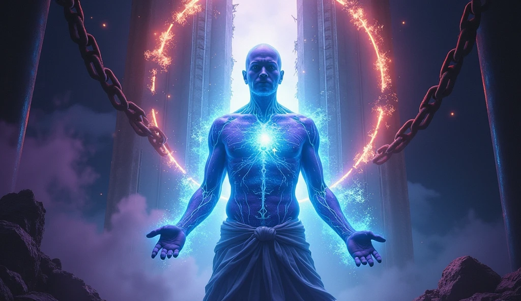 Create image of sans shirt zero destroying cube, 1 cube equals infinite multiverse