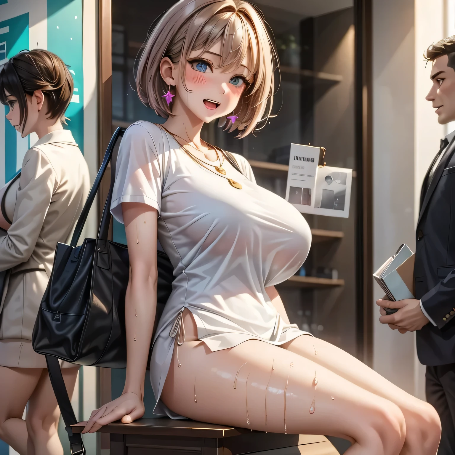 (8k ,Super detailed,Best masterpiece,nature,perfect work of art,perfect female figure),two women,sister and younger sister, sisters,rainbow hair,perfect face,(huge ),neighbor wife,woman hairstyle,elegant wife,Sophisticated and revealing ,20 years old,White skin,messy hair,perfect sexy body,Tone,flirtatious,very big ,Willow Yao,see through breasts,nipple,young beautiful teacher,teacher,wear glasses,Shopping in the supermarket,Many female classmates and teachers,Detail background,necklace,perfect eyes,,T-shaped small size,huge big
