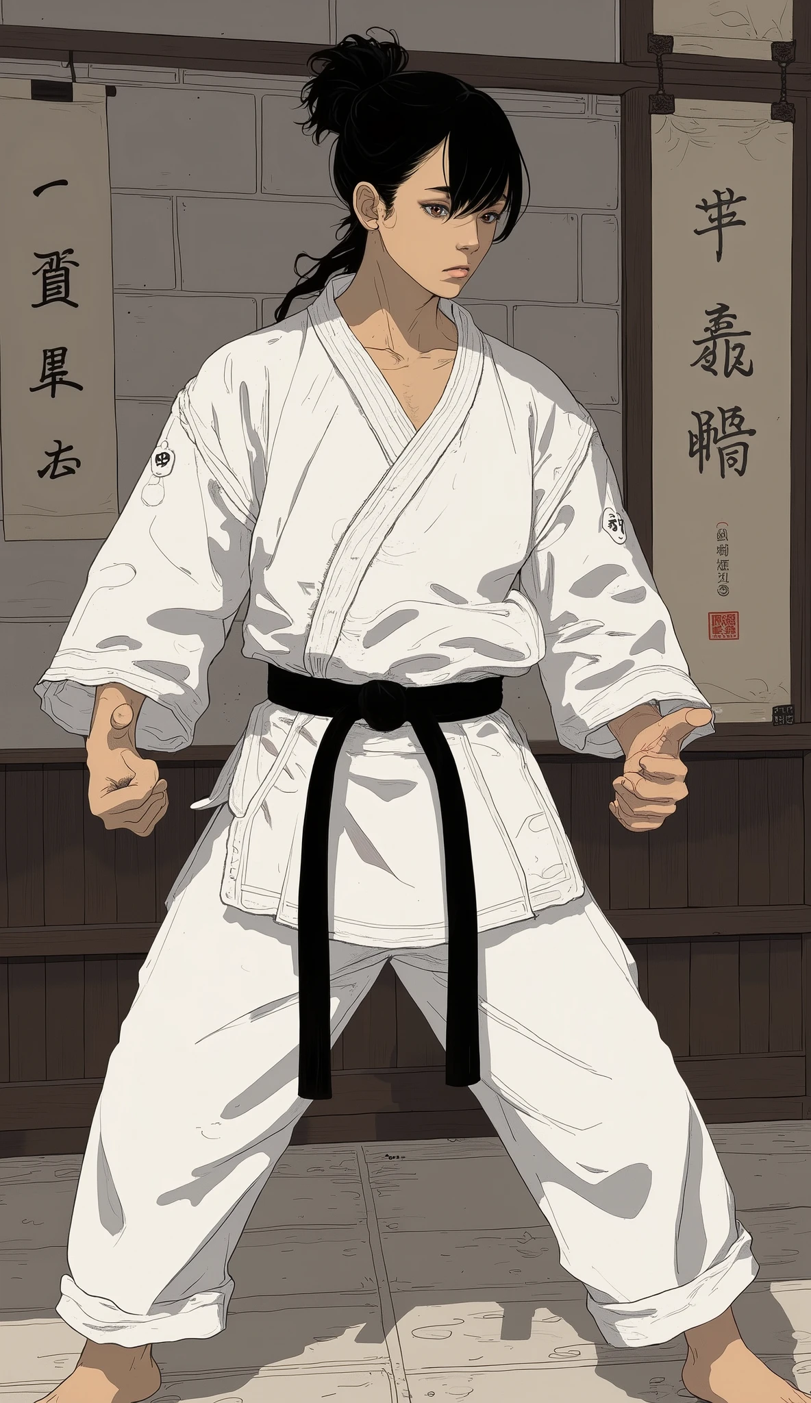 A karateka who has cut his army, Black Belt