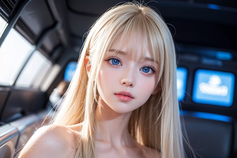 A close up of a woman with long blonde hair in a car, guweiz style artwork, Kawaii realistic portrait, realistic anime art style, realistic art style, [ Artedigital 4K ]!!, realistic anime art style, 4k realistic digital art, 4k realistic digital art, 3d realistic anime style., anime realism style, digital anime illustration