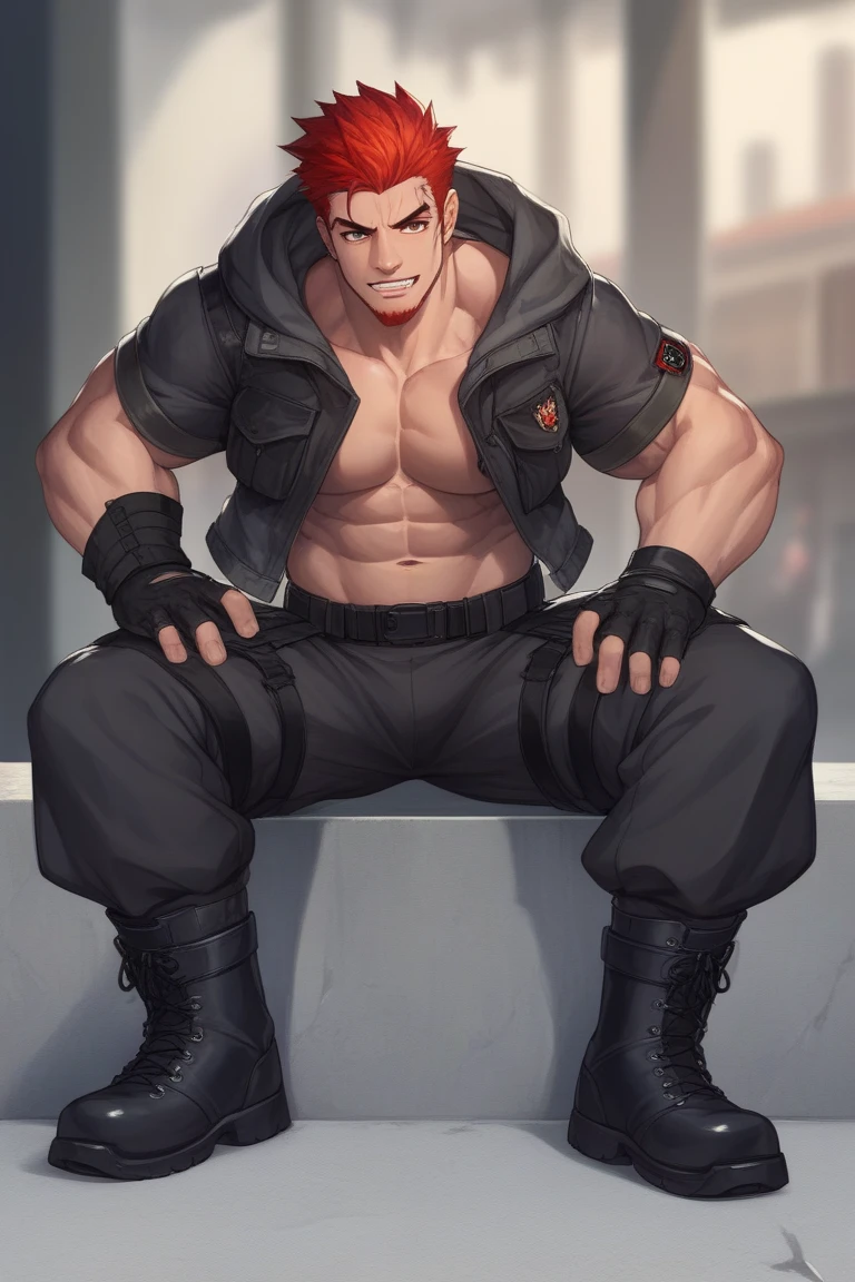 Libido man,Chris Redfield 50 years old ( Chris Redfield from Resident Evil Village), Tong,large pecs,Big bag,Wear black basketball socks,Half recumbent,huge bulge, CG sense,POV perspective,Dark atmosphere,8K,Cinematic lighting effects,Textured skin,best qualtiy,Storytelling images,Storytelling images,dynamic blur,actionpose