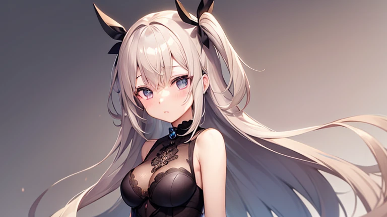 NSFW、Highest quality、(Bunny girl)、tights、High heels、Glossy Bunny Suit、((On all fours))、No background、Silver short hair、Beautiful Eyes、Beautiful Face、Delicate eyes、((Facing the viewer))、Upper body close-up

