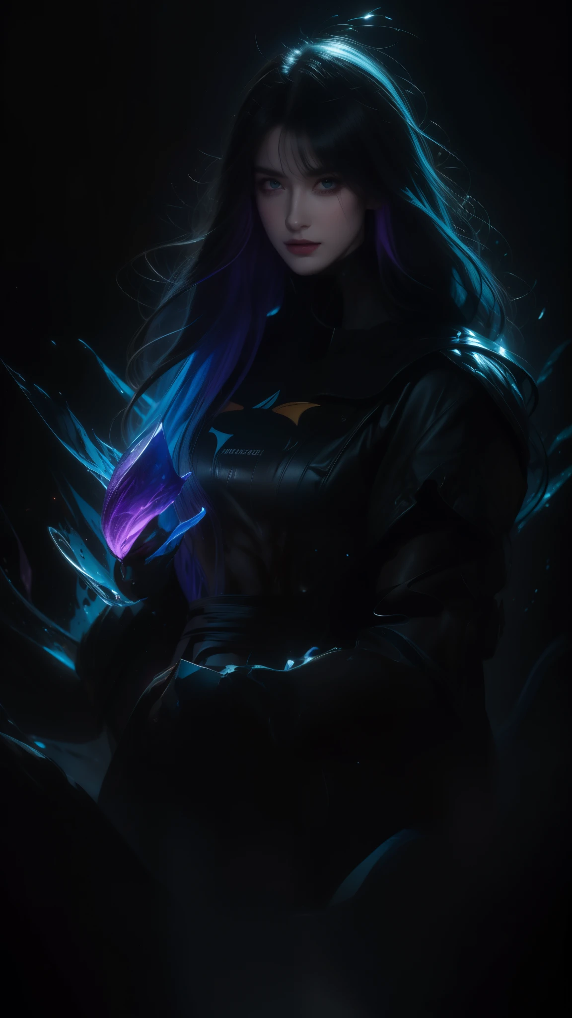Colorful beautiful girl: a giru 28-years old, messy hair, oil painting, nice perfect face with soft skinice perfect face, blue yellow colors, light purple and violet additions, light red additions, intricate detail, splash screen, 8k resolution, masterpiece, cute face,artstation digital painting smooth veryBlack ink flow: 8k resolution photorealistic masterpiece: intricately detailed fluid gouache painting: by Jean Baptiste Mongue: calligraphy: acrylic: watercolor art, professional photography, natural lighting, volumetric lighting maximalist photoillustration: by marton bobzert:, complex, elegant, expansive, fantastical, wavy hair, vibrant, Best quality details, realistic, High definition, High quality texture, epic lighting, Cinematic film still, 8k, soft lighting, anime style, masterful playing card border, random Colorful art, oil painting, blue yellow colors, light purple and violet additions, light red additions, intricate detail, splash screen, 8k resolution, masterpiece, artstation digital painting smooth veryBlack ink flow: 8k resolution photorealistic masterpiece: intricately detailed fluid gouache painting: by Jean Baptiste Mongue: calligraphy: acrylic: watercolor art, professional photography, natural lighting, volumetric lighting maximalist photoillustration: by marton bobzert:, complex, elegant, expansive, fantastical, vibrant, ((dark plain black background:1.4))