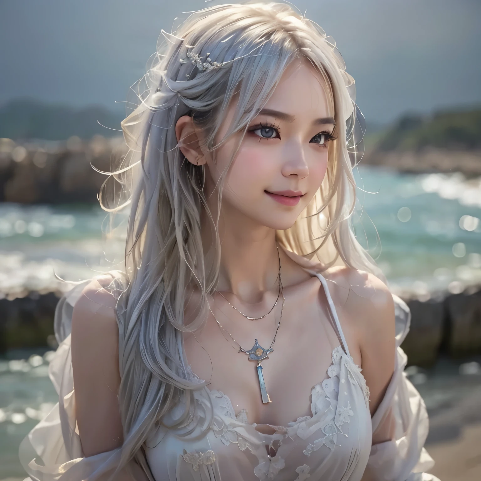 (intense chest expression),top-quality、masterpiece、超A high resolution、(Gold Dragon Armor)、(((Colossal tits)))、(((large floral ornament on the head))),(((Detailed Micro Bikini))),(Wearing a beautiful crown made of jewels),(Photorealsitic:1.4)、Raw photo、女の子1人、(((Random hair))、(((Take different poses)))、glowy skin、(((White Chinese Dragon)))、Intricate and ornate hair ornaments、(Looks like a gorgeous jewelry necklace)、(Full Body Angle)、(fight big dragonet bikini)、((Beautiful sea background)),Precipitous cliffs、(Castle background)、((super realistic details))、portlate、globalillumination、(sexypose)、Shadow、octan render、8K、ultrasharp、Colossal tits、Raw skin exposed in the cleavage、metals、Details of complex ornaments、Japan details、highly intricate detail、Blue eyes、Eyes shining towards the camera、Toostock、(Full Body Angle)、(veils)、(((Heavy Big))),((she is wearing a beautiful jeweled bangle.)),Beautiful hip line、