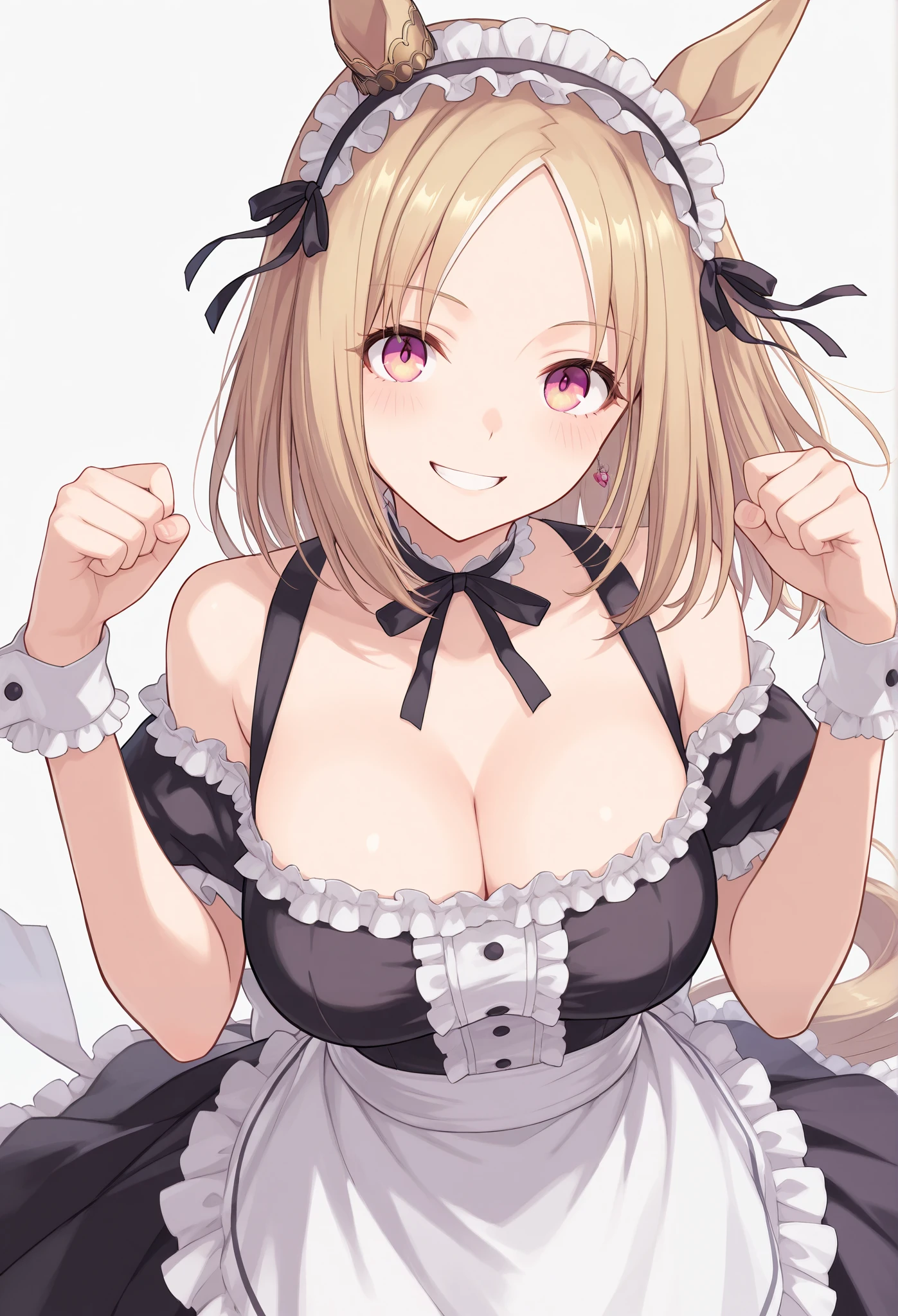 masterpiece, best quality, detail hair, detail eye, detail face, detail hand, detail legs, detail body, Kyouko_mahoushoujo,(large breasts:1.3), Pink Dress, Puffy sleeves, Elbow hand pockets, Hair Ribbon, View your viewers, pov,1boy,penis,:>=,oral,fellatio