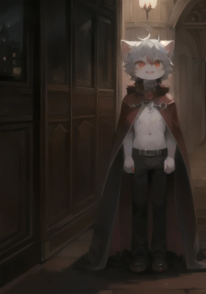 (ambiente dark:0.8),Masterpiece,High quality,abstract res,Digital painting\(artwork of a\), by Dagasi, Yupa,Kiyosan,(anthro,Fluffy fur,Character focus:1.1),anthro male cat,Short hair,Portrait , eyes with brightness, in a panoramic view, Character focus.(detailedbackground:0.7), 独奏, shaggy, shaggy male, malefocus, anthr,(Full Body Furry, sheep tail, Black fur, red color eyes,Sheep horns:1.2), (pecora、The demons、cloaks:1.2),(interiors、the night、borgar:1.1)