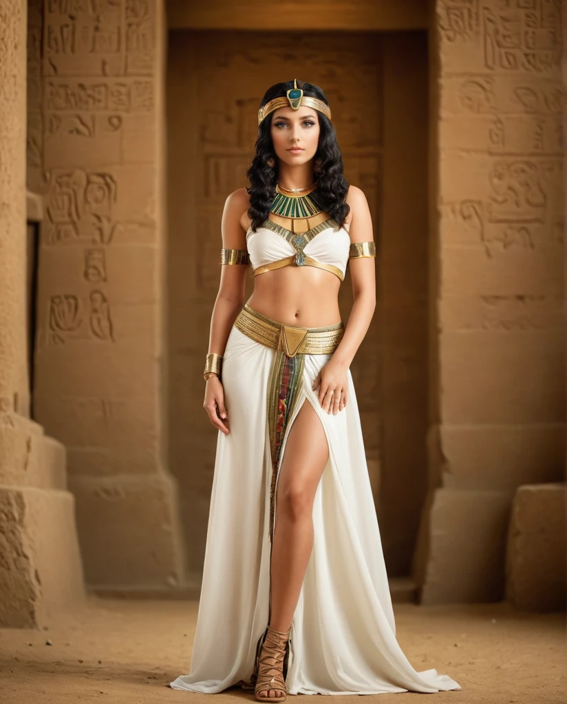(best quality,4k,highres,masterpiece:1.2),ultra-detailed,(realistic,photorealistic,photo-realistic:1.37), HDR, UHD, An (extremely beautiful Egyptian woman age: 45, hourglass THICK figure, blessed proportions, dressed appropriately for the era and location), Ancient Egypt,