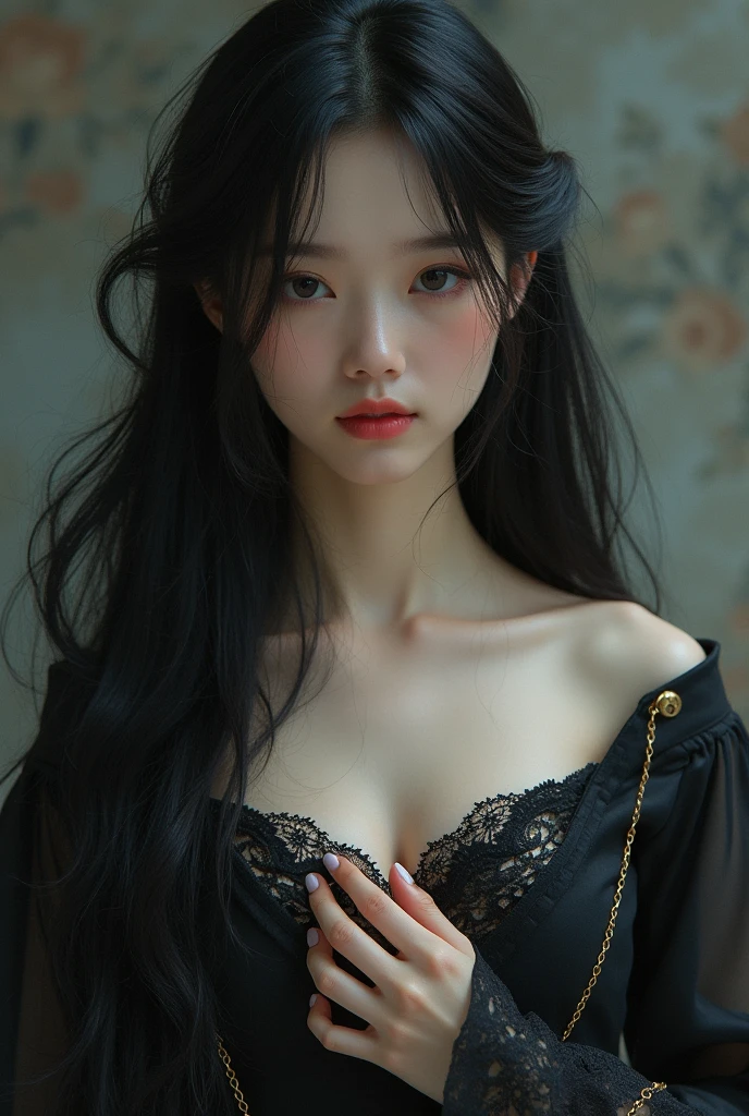 black hair, hair bobbles, wince, longeyelashes, solid circle eyes, light smile, stereogram, pov, atmospheric perspective, 8k, super detail, ccurate, best quality, super detail, high details, textured skin, confident, contradicting, two sides-one soul, darkness, alone, loneliness, two identities, sadness, self-confusion, cry