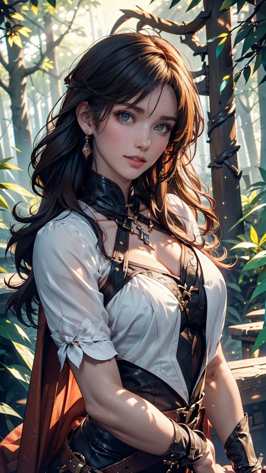 Farm girl, 1girll, perfect and well designed eyes, (Beautiful detailed eyes:1.05), Natural breasts, Slim body, Delicate face, Fair skin, Detailed skin, Realistic skin, Medium length hair, Fluffy hair, Super high resolution, 8K, Parameters Best quality, (Masterpiece:1.4), (Magic accessories:1.4), Extremely detailed {{{Silk|latex|Laika}|feater}|rae} {{shirt|{{Clothing|Bra}:komono:0.7}}|{Skirt|dress}}, décolleté, Ultra detailed, Photorealistic, (Best quality:1.4), Super high resolution, (Realistic 1.4), More details, (Portrait, full bodyesbian), (((1girll))), (Witchcraft:1.1), Magical energy flow and sparks, ((Castle, stronghold) City, Hills, Village), (Beautiful and aesthetic:1.2), (Fractal art:1.4), (Cinematic light:1.1), 16k, hdr, RTX, Ray tracing, Radio City, Anisotropic filtering, Subsurface scattering, metal reflective, vi bra NT color