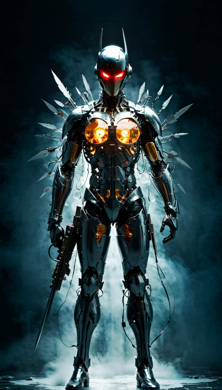 (best quality,4k,8k,highres,masterpiece:1.2),ultra-detailed,(realistic,photorealistic,photo-realistic:1.37),oil painting,colorful,brush strokes,dramatic lighting,horror,skull man warrior,aged paper,aesthetic,dripping ink,gritty texture,dark and moody atmosphere,detailed facial features,expressionless face,intense gaze,weathered armor,worn out sword,ancient runes,crow feathers,ominous background,grim reaper vibes,haunting,creepy,macabre,vintage style,monochrome with sepia tones,contrast,depth,texture,old world charm,subtle decay,aged elegance,cracked paint,weathered detailspeated paint,cracked stone texture,long shadows,dusty appearance,creased edges,sculptural quality