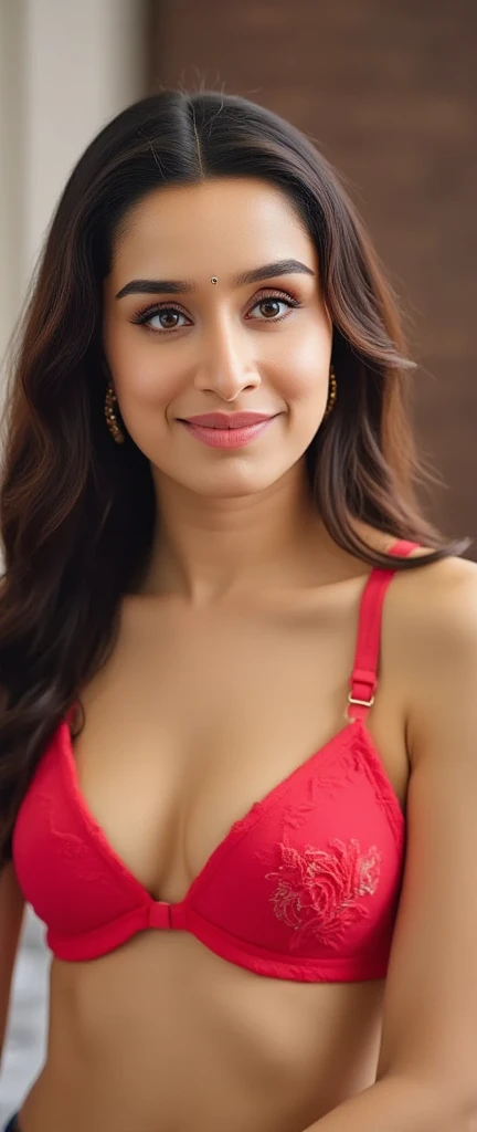 Front view of half body photoshowing navel and cleavage, ultrarealistic ((hires half body close up photo)) of a 32-year-old krsa woman,(( fleshy body)),  outdoors, looking at camera, (micro bikini), smiling, flowing hair, night time, bedroom, dark theme , fleshy face and body, tall figure,(( cleavage,fleshy navel)), big cheeks, ine woman